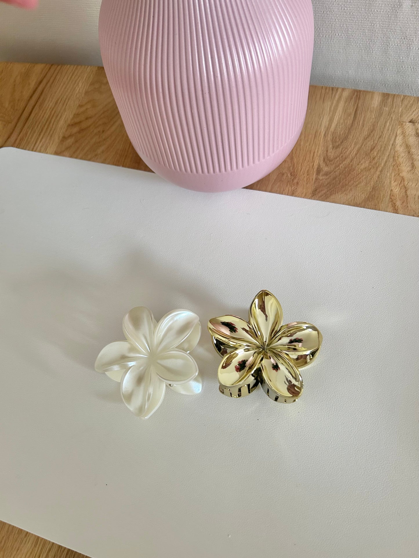 Haarklammer "Pearl & golden Hibiskus" Set