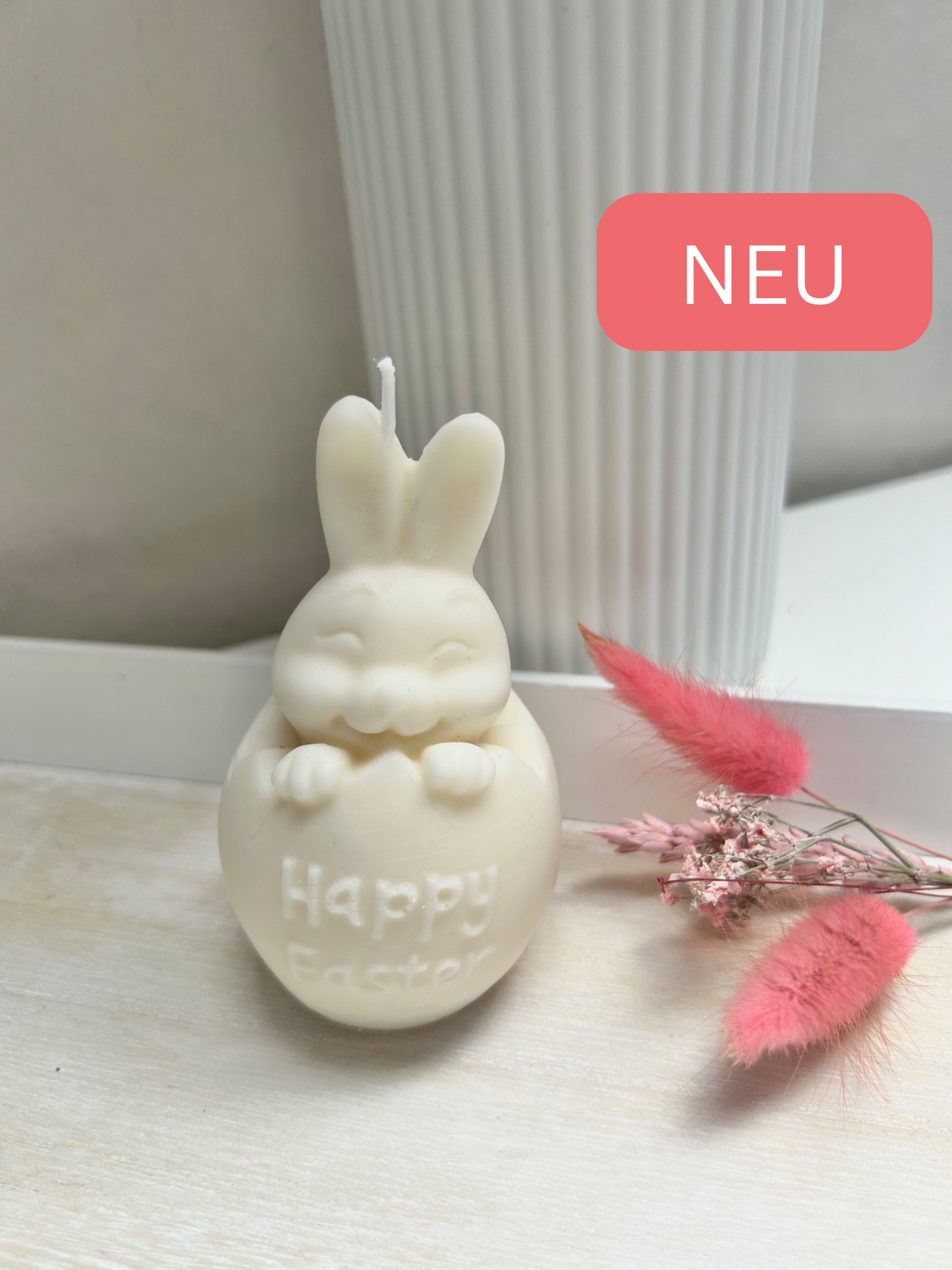 Aesthetic Kerze "Happy Easter Hase"
