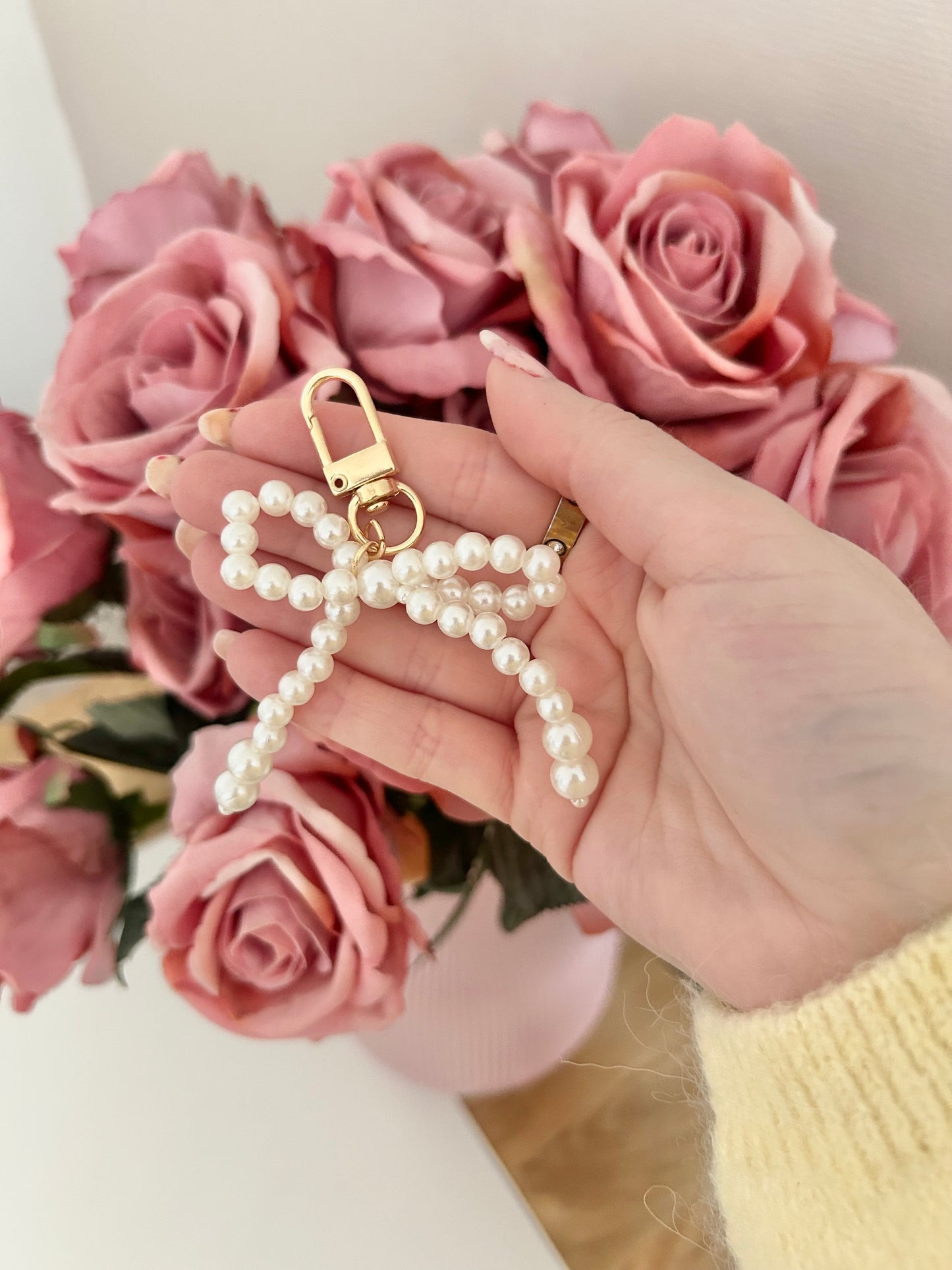 Taschenanhänger "Pearl Bow"