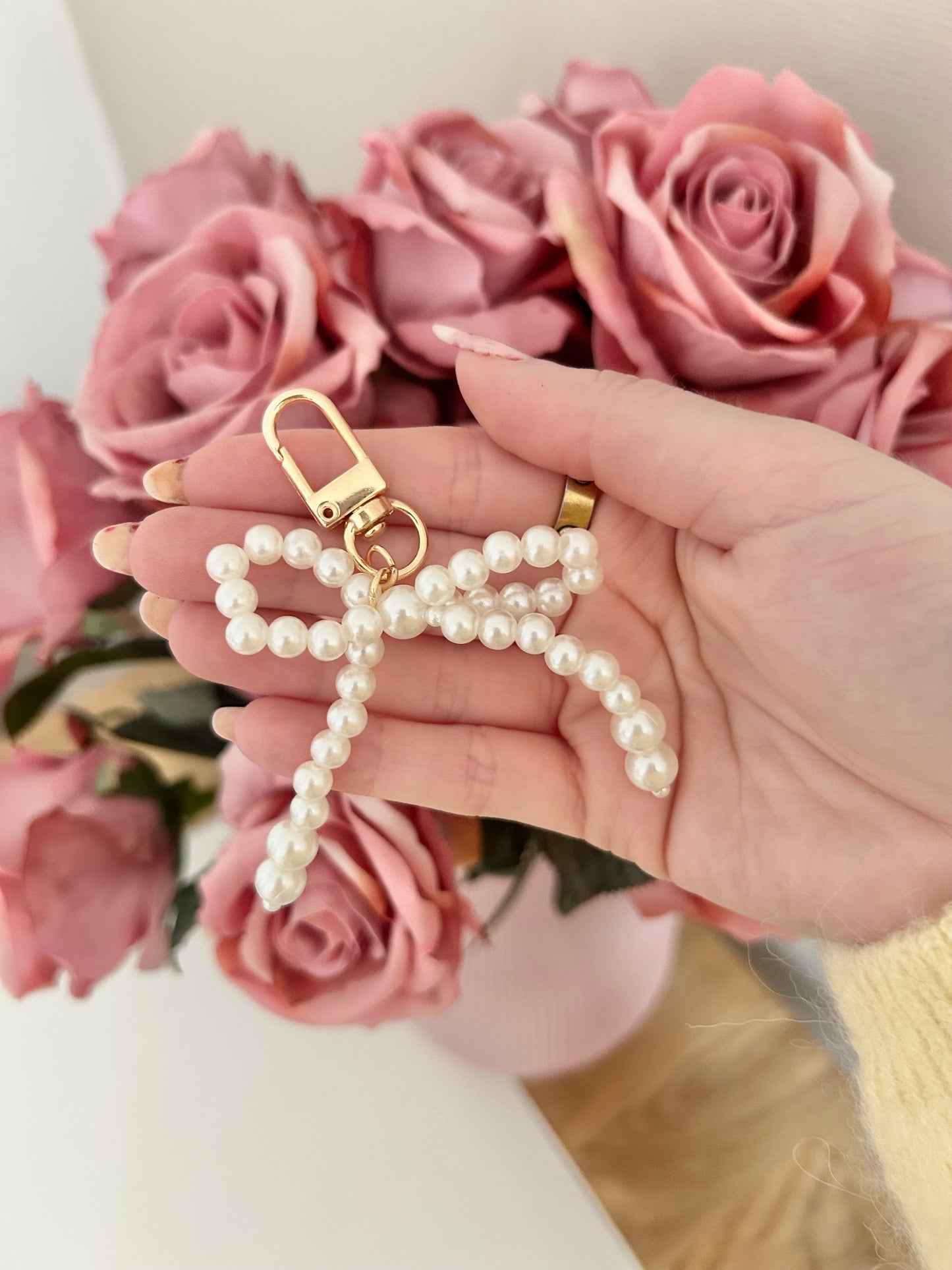 Taschenanhänger "Pearl Bow"