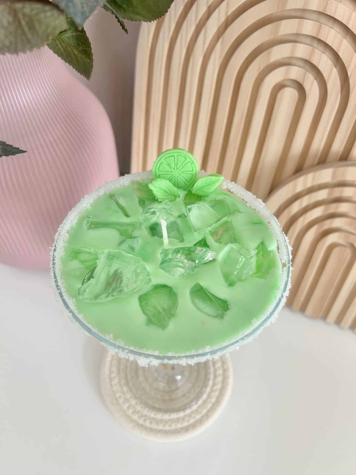 Aesthetic Cocktail Kerze "Green Margarita"