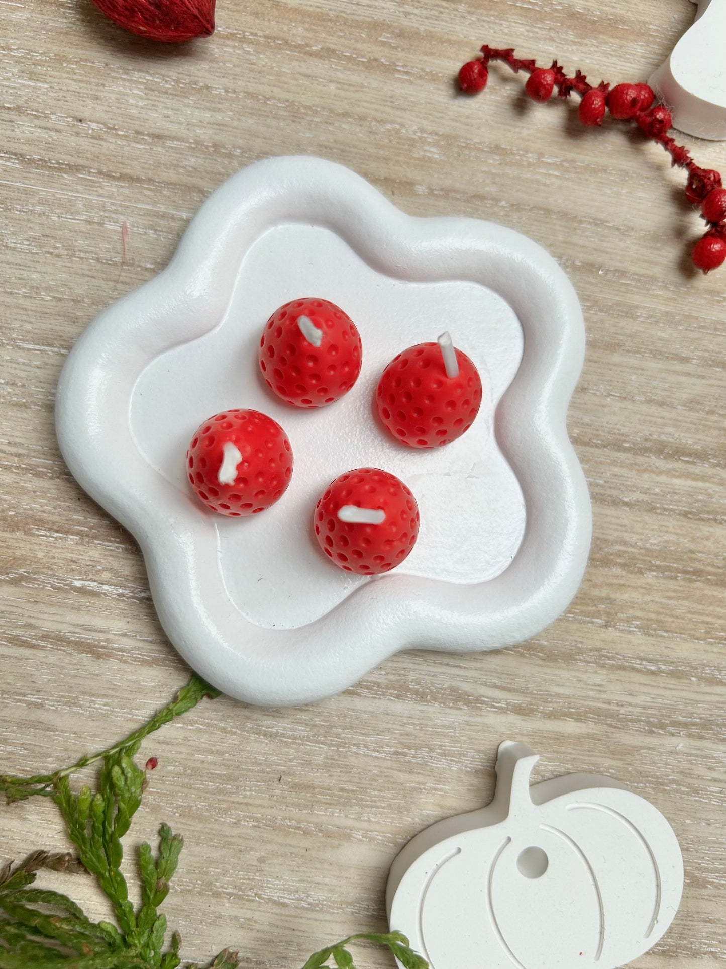 Aesthetic Kerzen "Erdbeeren" 4er Set