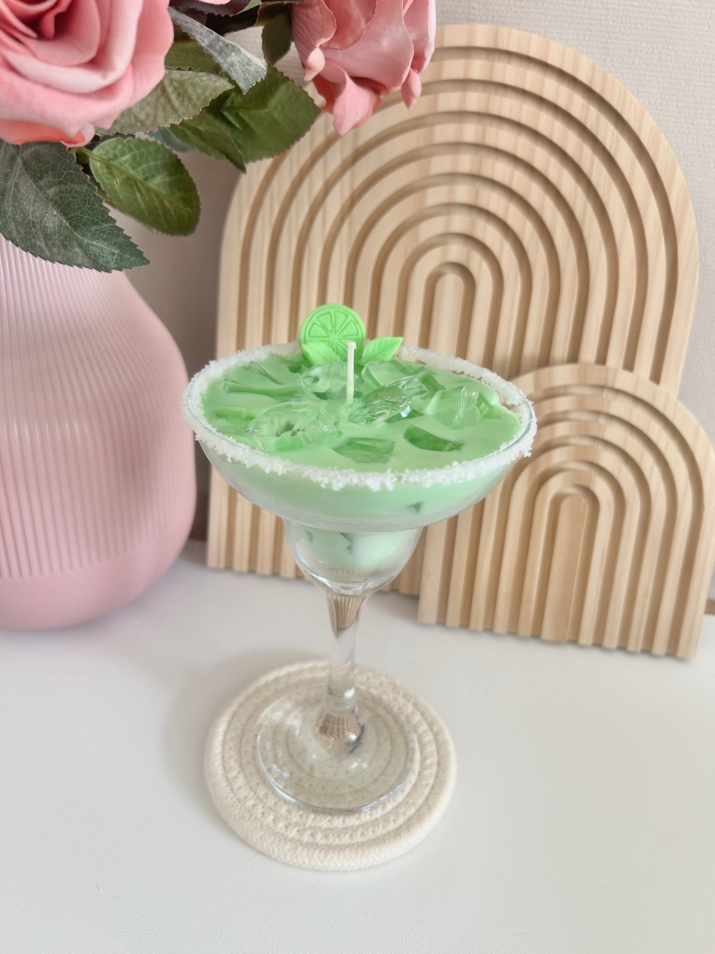 Aesthetic Cocktail Kerze "Green Margarita"