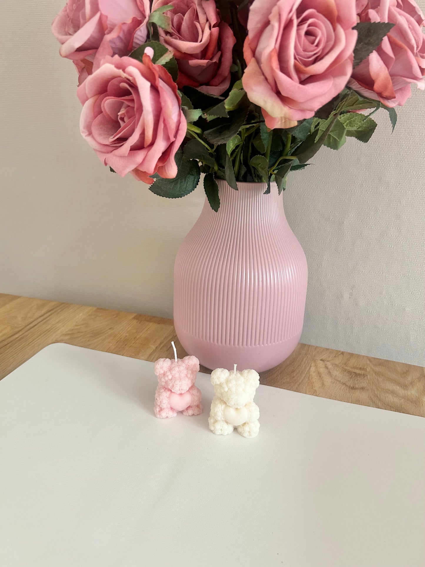 Aesthetic Kerze "Rosenbär"