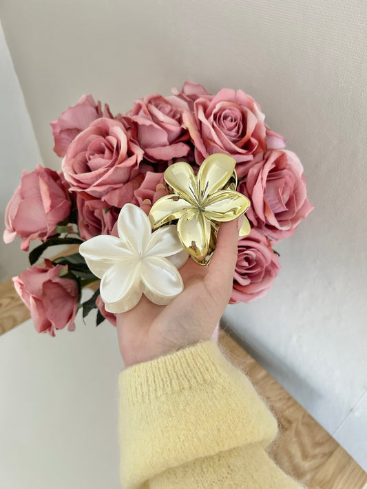 Haarklammer "Pearl & golden Hibiskus" Set